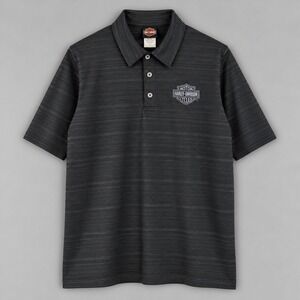 Harley-Davidson Mens 2XL Black Striped Performance Polo Peoria AZ Arrowhead